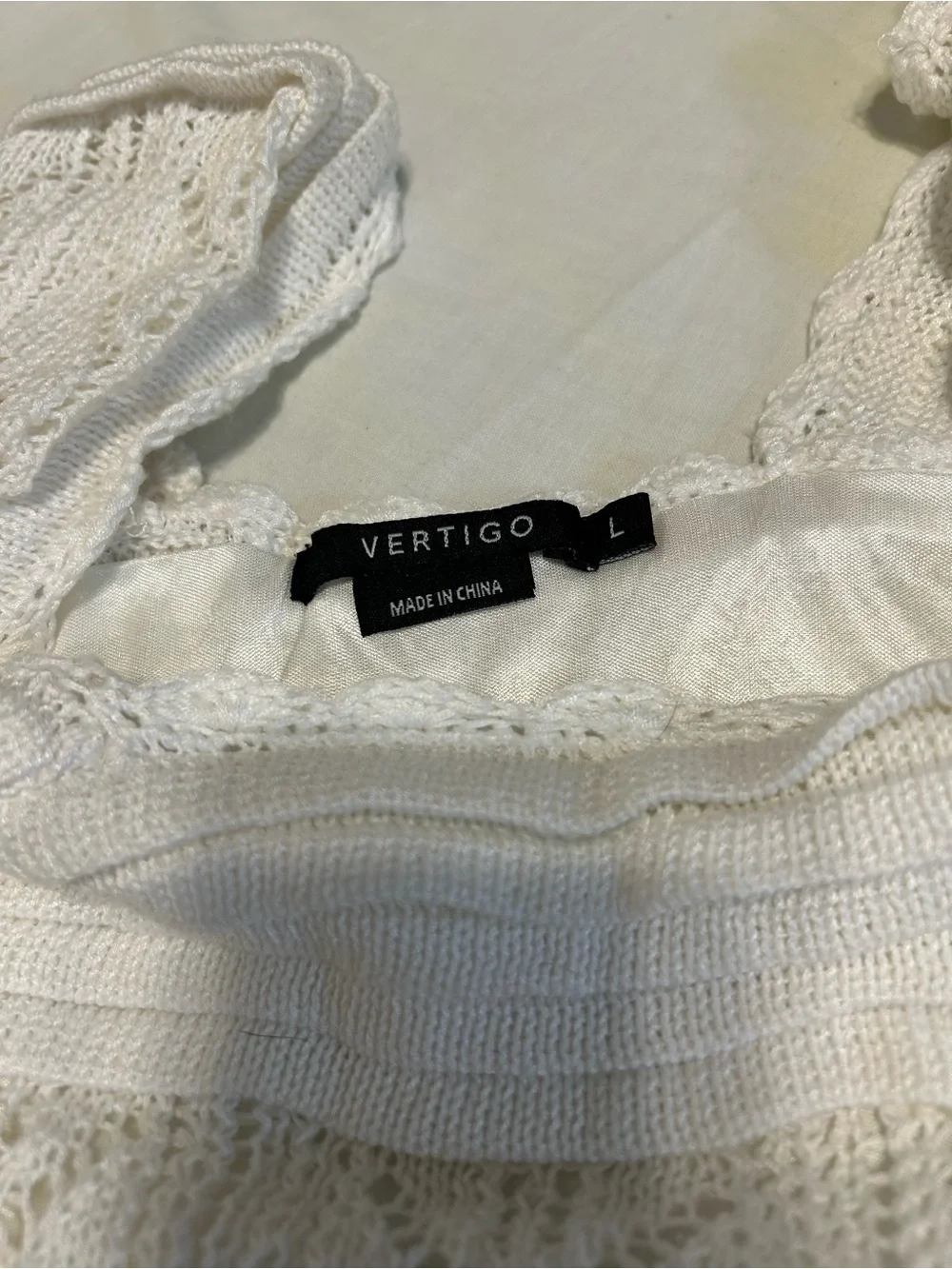 Vertigo Paris Cream Knit Mini Dress